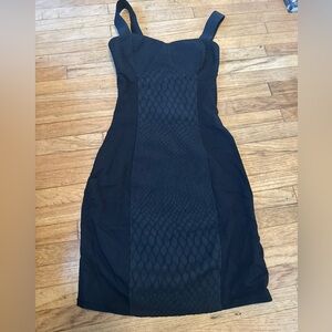 H&M Divided black bodycon faux snakeskin dress size 2